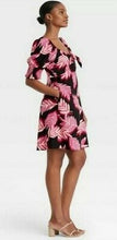 Load image into Gallery viewer, Who What Wear Women's Pink Palm Tree Print Linen Blend Dress - Medium - New