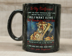 To My Girlfriend All I Want Is You Beauty And The Beast Coffee Mug Cup -New