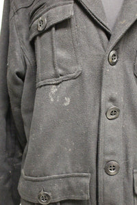 BKE 67 Black Lined Button Up Coat. Medium