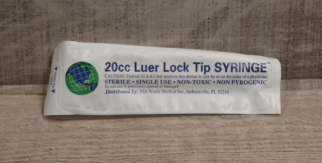 20cc Luer Lock Tip Syringe - Sterile - Single Use - New