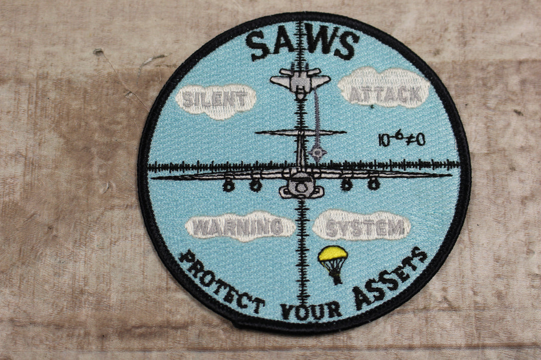 USAF Silent Attack Warning System (SAWS) Protect Your Assets Sew On Patch -Used