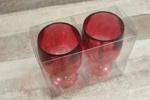 Valentines Day Wine Glass Plastic Cups Set Of Two -New
