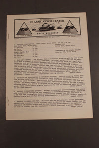 US Army Armor Center Daily Bulletin Official Notices, Year: 1969