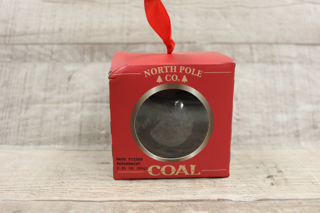 North Pole Company Peppermint Coal Bath Fizz Bomb -New