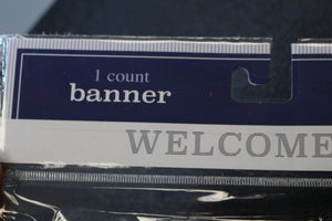 Welcome Striped Hanging Banner - Length: 72" - New