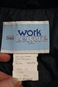 Sears Work Leisure Windbreaker Jacket Size L Tall -Blue -Used