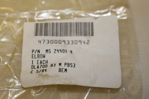 Pack of 10 Tube Elbows - NSN 4730-00-933-0942 - P/N MS 24401 4 / AN821-4C - New