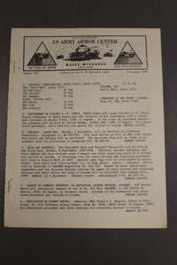 US Army Armor Center Daily Bulletin Official Notices, Year: 1969