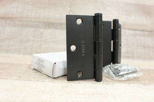 Emtek 91013-US19 Flat Black 3-1/2" Square Corner Plain Bearing Steel Hinge -New
