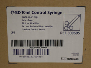 Box of 100 - BD 10mL Control Hypodermic Syringe, Luer-Lok, New