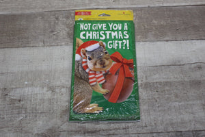 American Greetings Not Give You A Christmas Gift Squirrel Pack Of 8 Card -New