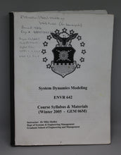 Load image into Gallery viewer, AF System Dynamics Modeling, Course Syllabus &amp; Materials, ENVR 642, Winter 2005