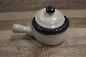 Miniature Ceramic Pot With Lid For Display Decoration Set Of 4 -Used