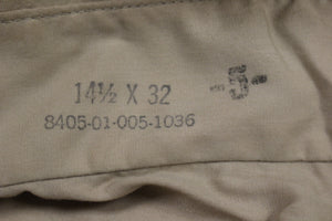 US Army Vietnam Era Long Sleeve Cotton / Poly Shirt - Tan 446 - 14.5x32